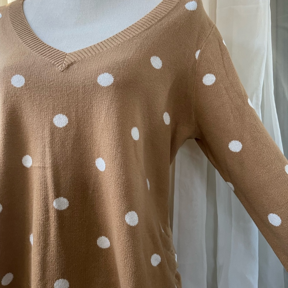 Old Navy Tan Polka Dot Sweater Dress - Picture 9 of 10